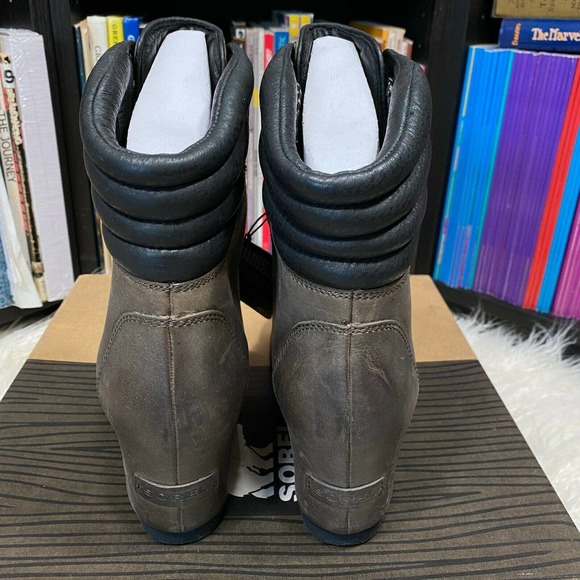 Sorel Conquest Wedge Boots Quarry / Black Size 10 - Picture 2 of 8